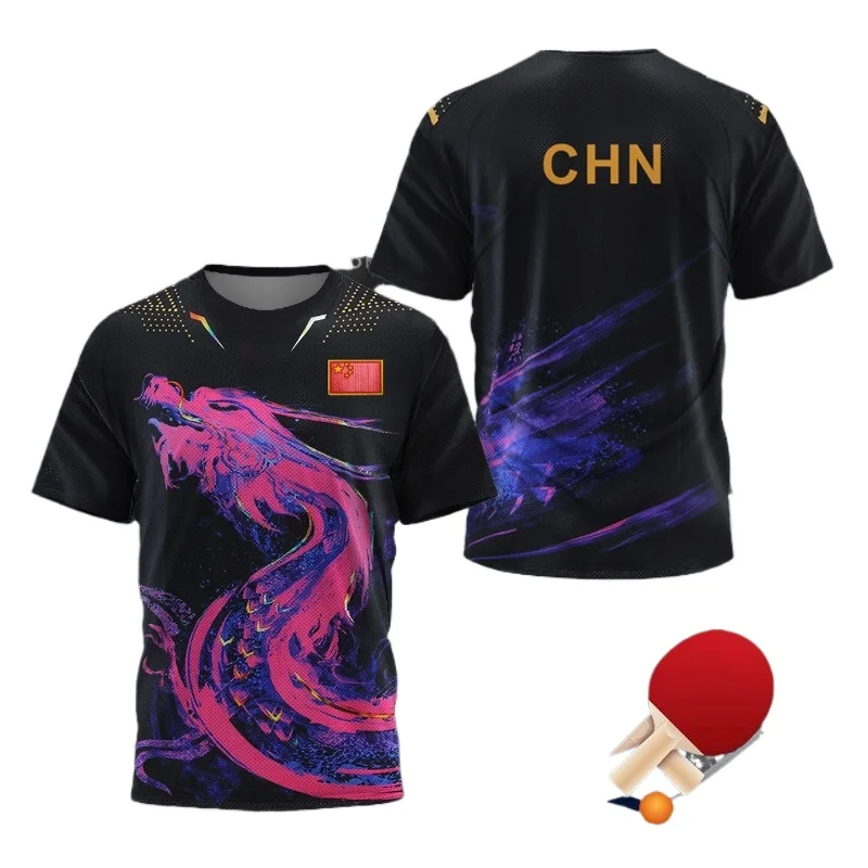 Table Tennis Zhang Jike - Męska koszulka graficzna z motywem chińskiego